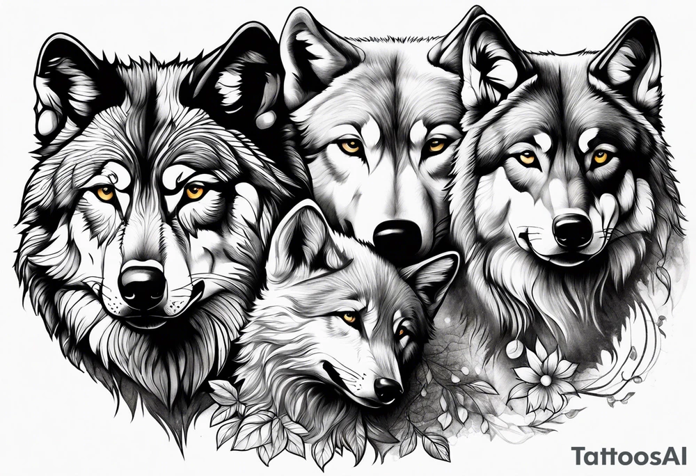 Wolf family tattoo idea