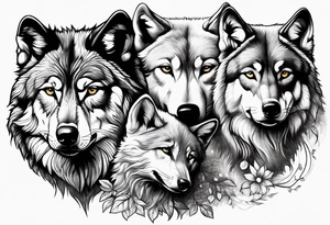 Wolf family tattoo idea
