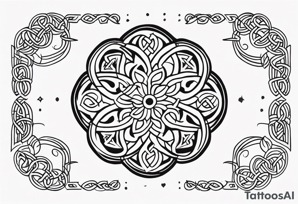 Variation of the celtic symbol of sisterhood that has a delicate floral pattern tattoo idea