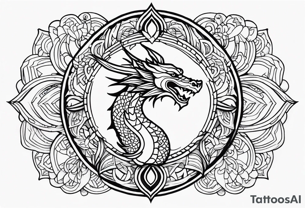 Circle Dragon Mandala tattoo idea