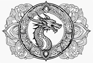 Circle Dragon Mandala tattoo idea