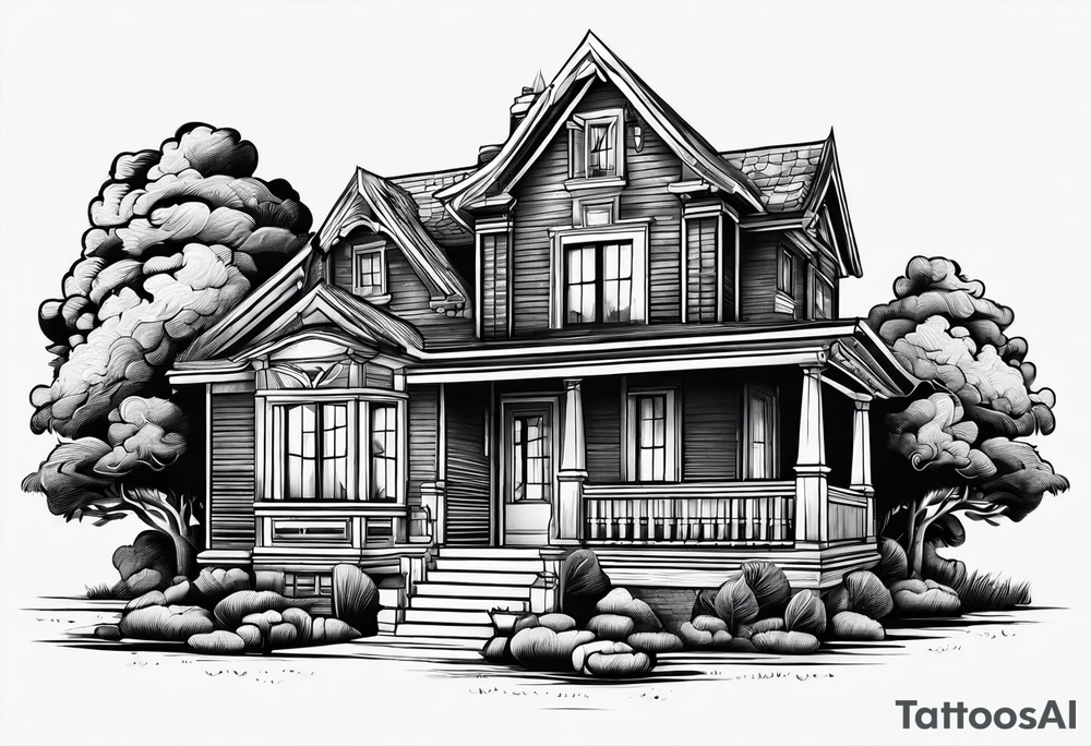 House on fire tattoo idea