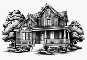 House on fire tattoo idea