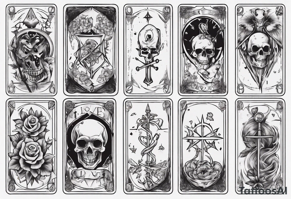 love and death tarot card tattoo idea