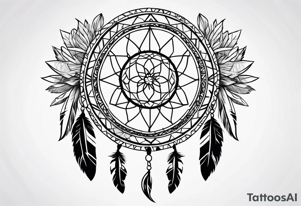 A native american dream catcher tattoo idea