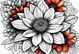 Galaxy with an Indian blanket flower tattoo idea