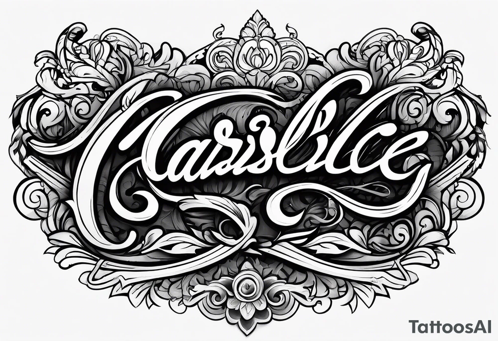 CARLISLE spelled out in cursive tattoo idea