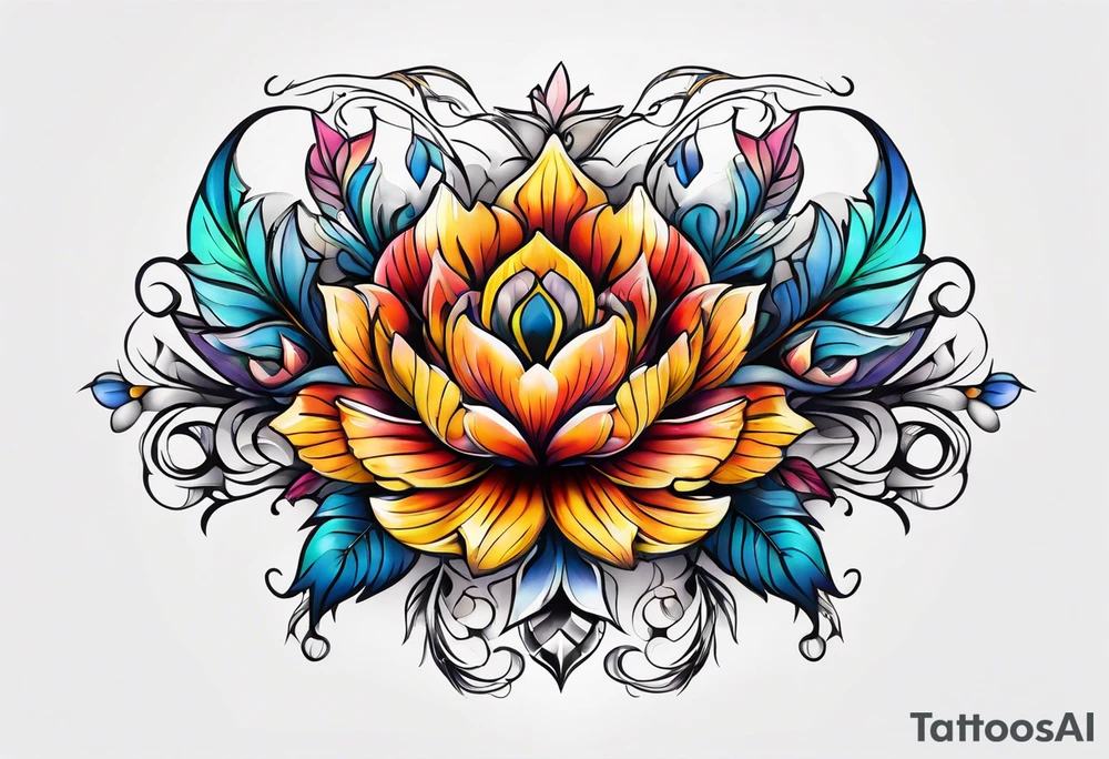 Flower chest piece tattoo idea