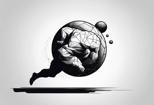 sisyphus rolling a boulder tattoo idea