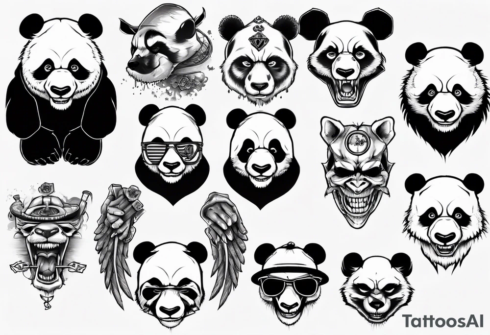 gangster panda evil tattoo idea