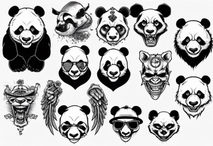 gangster panda evil tattoo idea