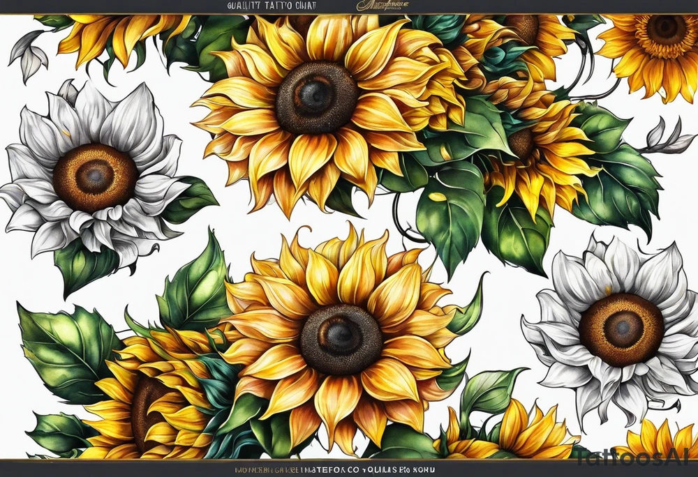 Sunflower chain tattoo idea