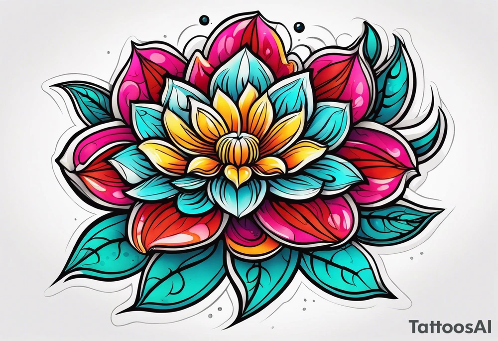 Amuleto con flor tattoo idea