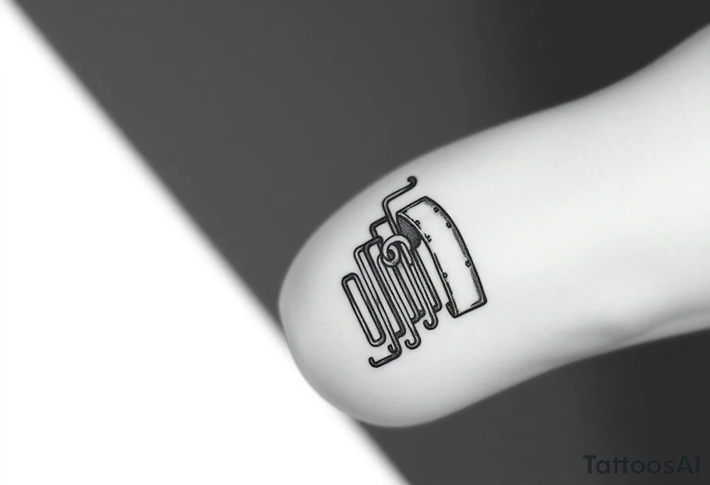 system of 100 thin curved plumbing pipes tattoo idea