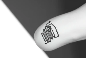 system of 100 thin curved plumbing pipes tattoo idea