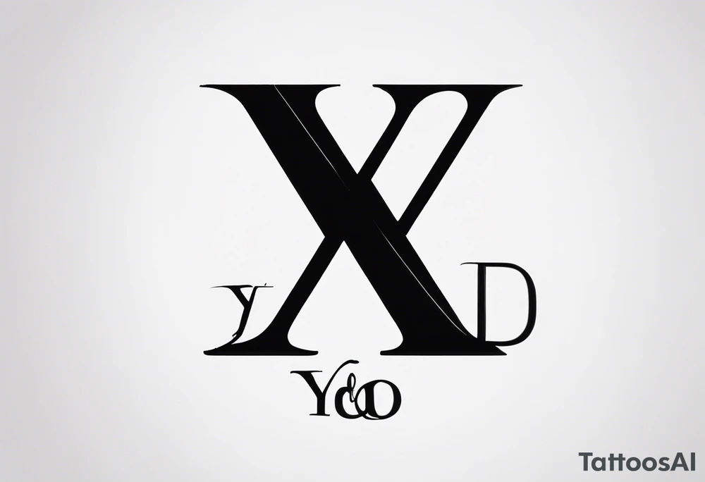 I want a minimal tattoo with combination of the letters Y and D tattoo idea