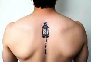 Someone holding a lantern to light up a road tattoo idea