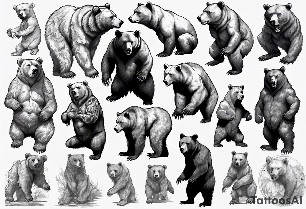 menacing bear (full body) tattoo idea