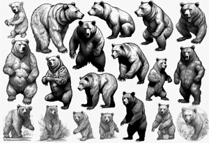 menacing bear (full body) tattoo idea