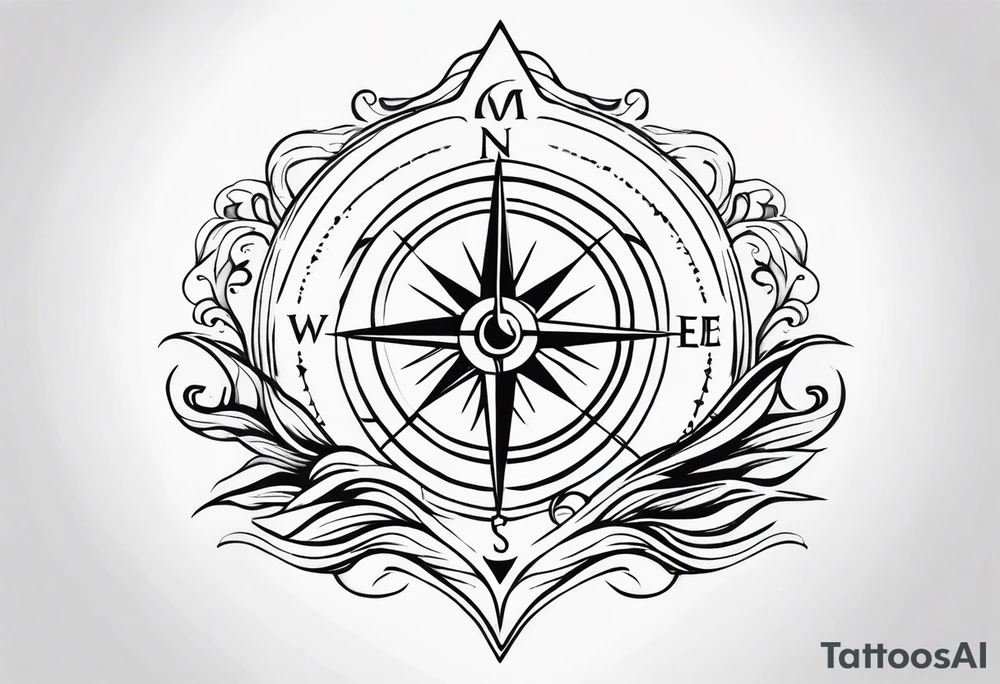 Nautical compass
Waves
Anchor small birds tattoo idea