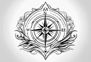 Nautical compass
Waves
Anchor small birds tattoo idea