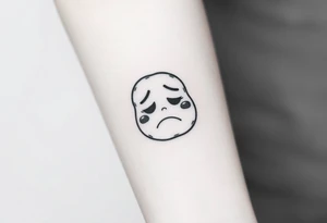 Cartoon potato with sad face tattoo idea