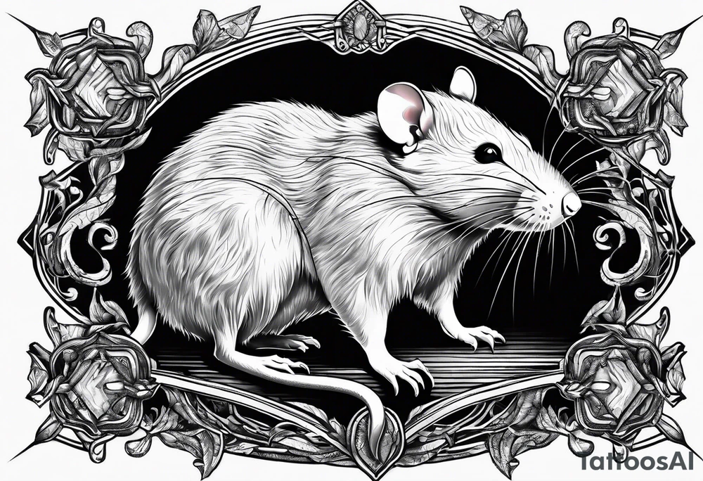 Rat using fire magic tattoo idea