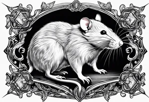 Rat using fire magic tattoo idea