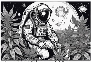 Astronaut tending to his cannabis farm, on Mars. tattoo idea