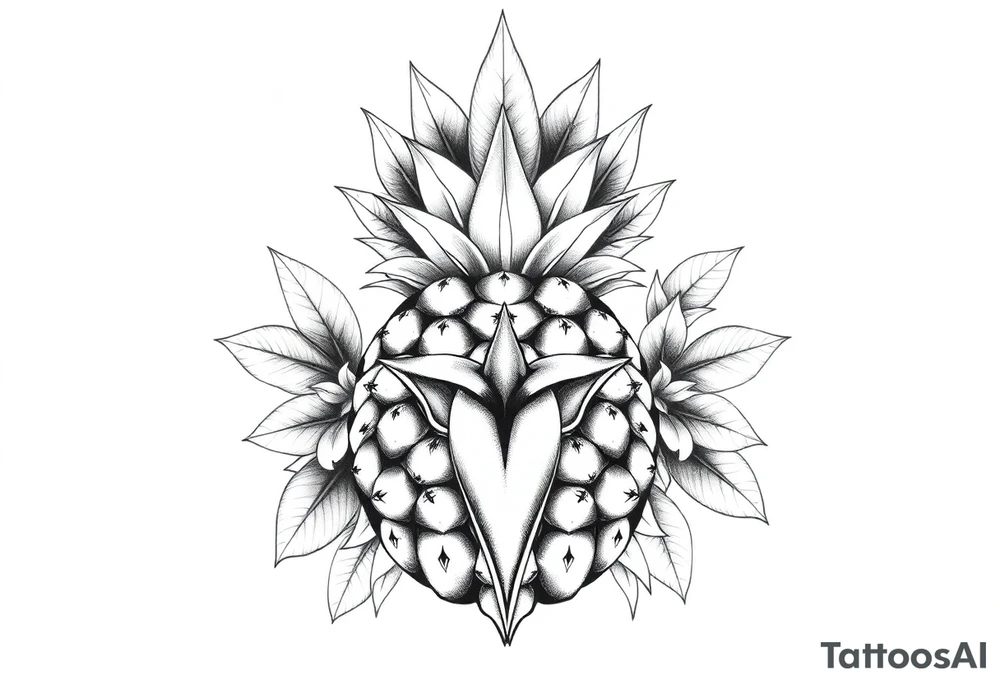 Majestic crown pineapple with
vagina and anus , tattoo idea