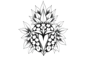 Majestic crown pineapple with 
vagina and  anus , tattoo idea