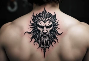 average shape poseidon, with trident tattoo idea