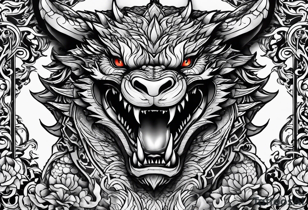 roaring dragons tattoo idea