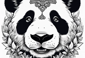 A panda bear head zoomed in tattoo idea