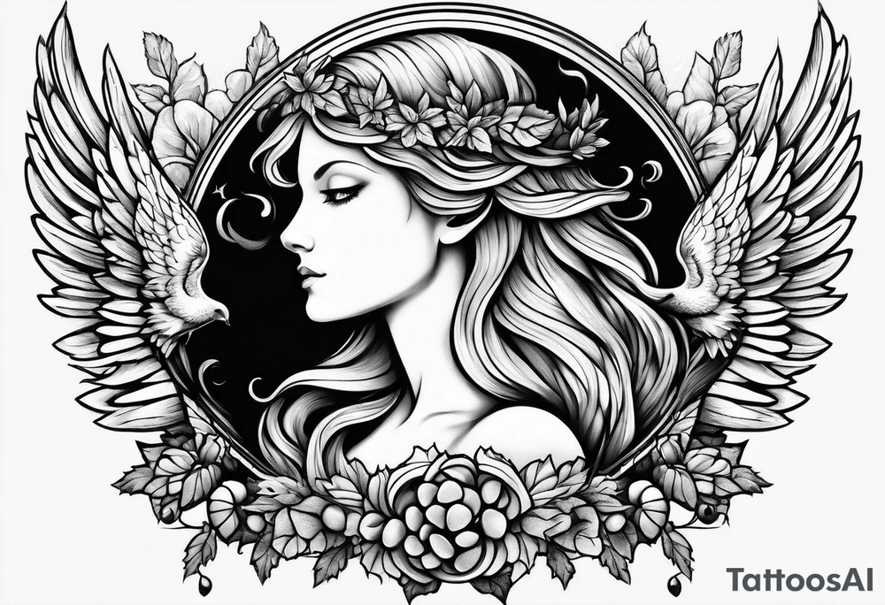 Angel, acorn tattoo idea
