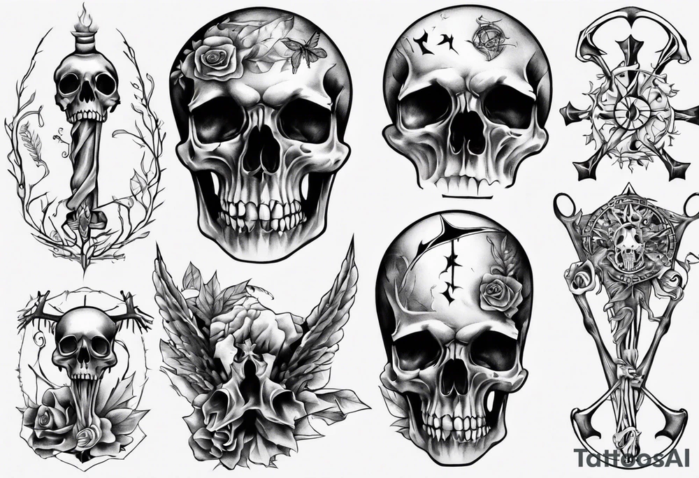 wicth and bones tattoo idea