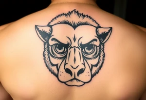 so--try it from the profile...a big head, big eyes, outside the head, big nose tattoo idea