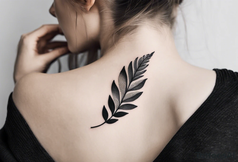 very simple design of leaves with flow tattoo idea