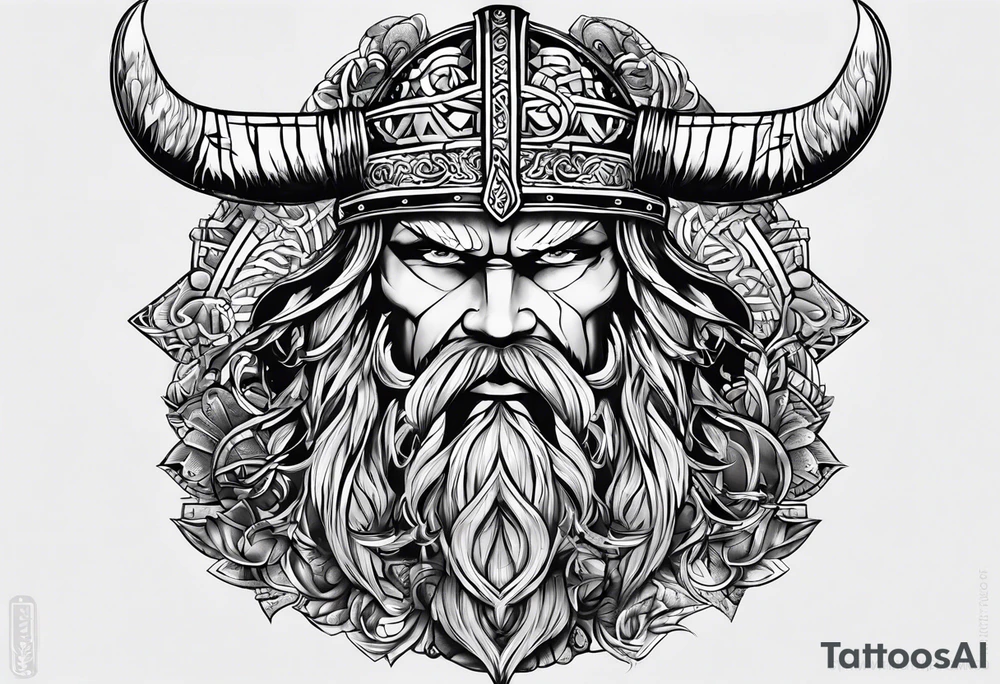 Basic viking tattoo with a symbolic 6 representing 6 brothers tattoo idea