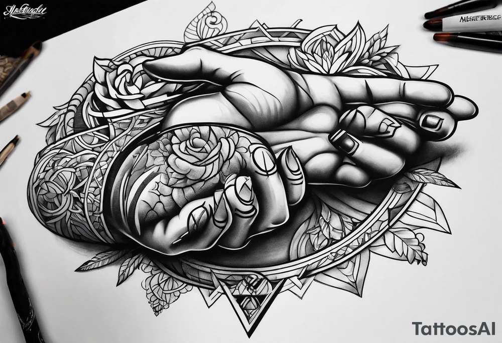 Creation of Adam hands tattoo idea