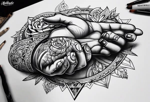 Creation of Adam hands tattoo idea