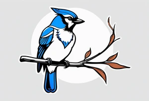 Majestic bluejay tattoo idea