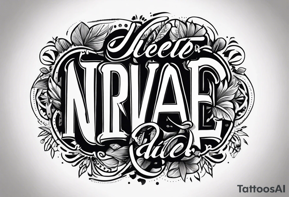 niemals aufgeben in just words across a back simple tattoo idea