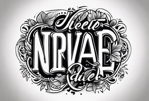 niemals aufgeben in just words across a back simple tattoo idea