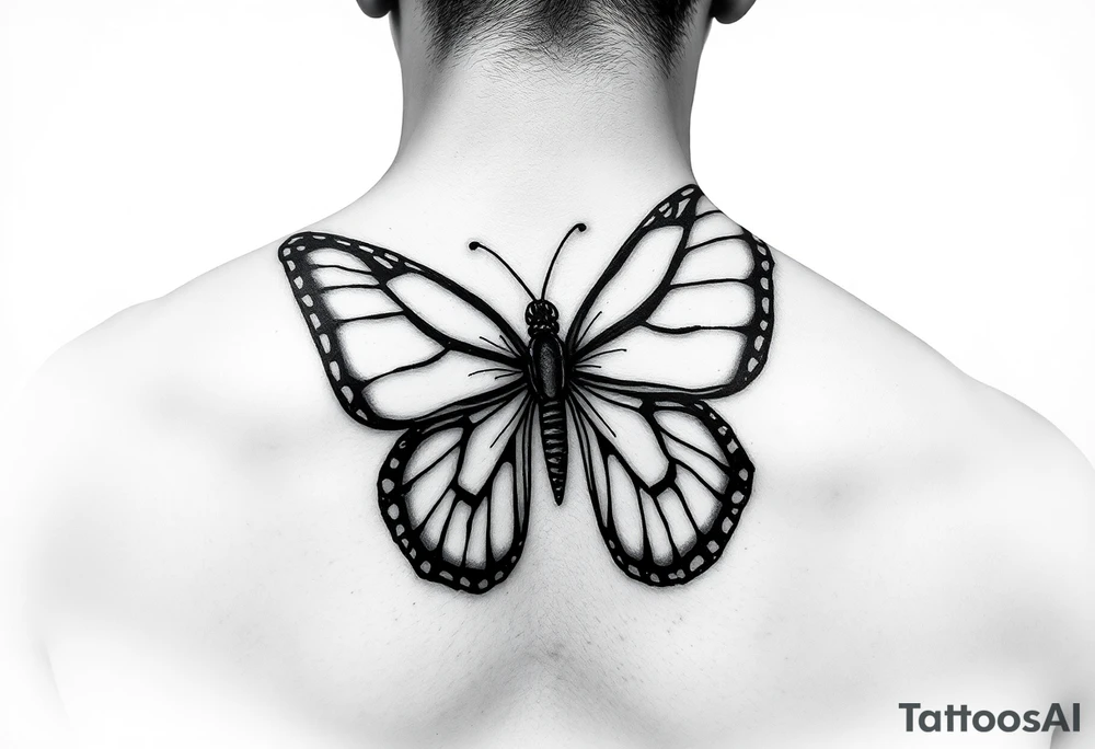 Half butterfly behind ear tattoo idea