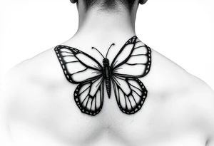 Half butterfly behind ear tattoo idea