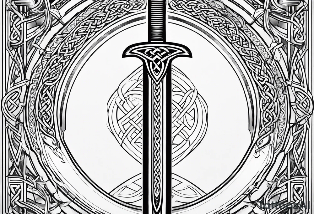 celtic mythology sword tattoo idea