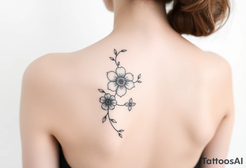 flower going down spine tattoo tattoo idea