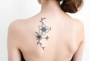 flower going down spine tattoo tattoo idea