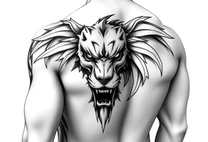 Black and white. Left arm tattoo which starts at the elbow and goes all the way up to the shoulder. The tattoo should exemplify power, strength and dominance. tattoo idea